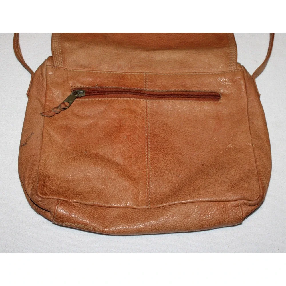 VTG Emily Ann of Boca Raton women's handbag purse brown leather with‎ flap India